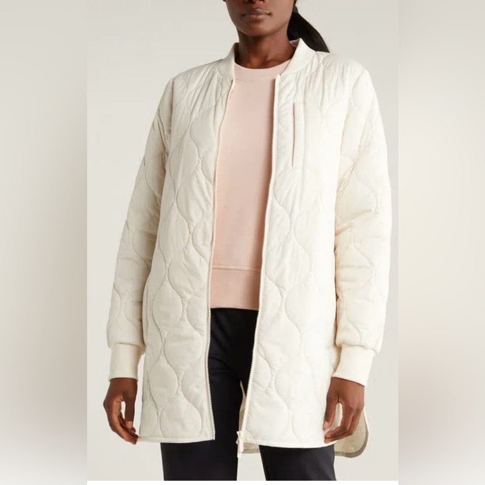 Zella Women's Cream Quilted Jacket